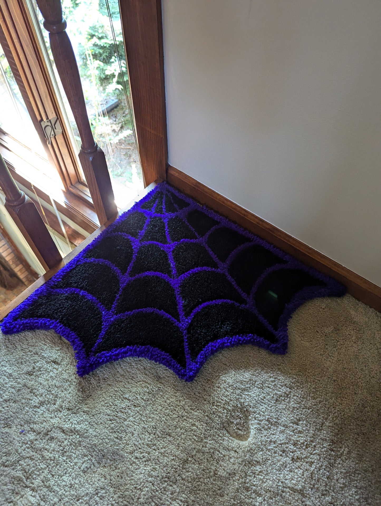 Corner Cobweb Halloween Hand-tufted rug