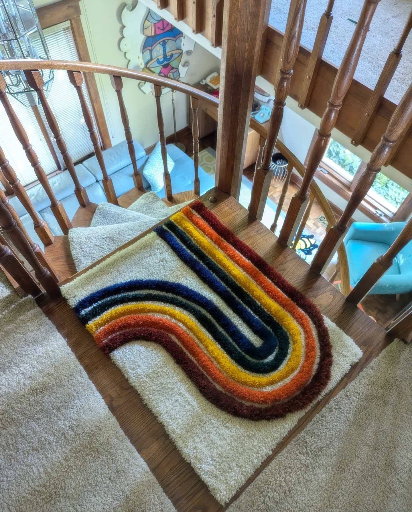 Handtufted Mid Century Modern inspired rug