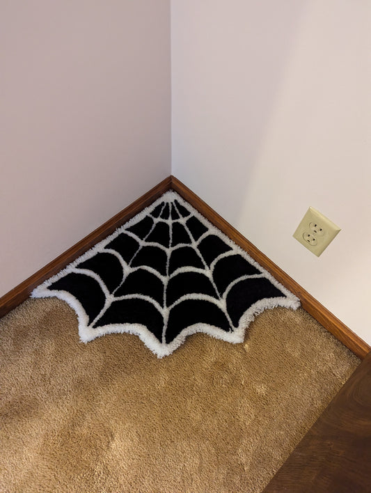 Corner Cobweb Halloween Hand-tufted rug